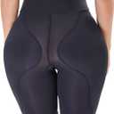 bslingerie Women Shapewear Short Hip Pad Fake Butt Enhancer Lifter Tummy Control Panties (Medium, Black)