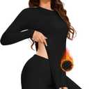BESTENA Long Sleeve Undershirt for Women, Soft Thermal Shirts with Warm Fleece Lining, Base Layer Thermal Tops (Medium, A 1x-crew Neck Black)