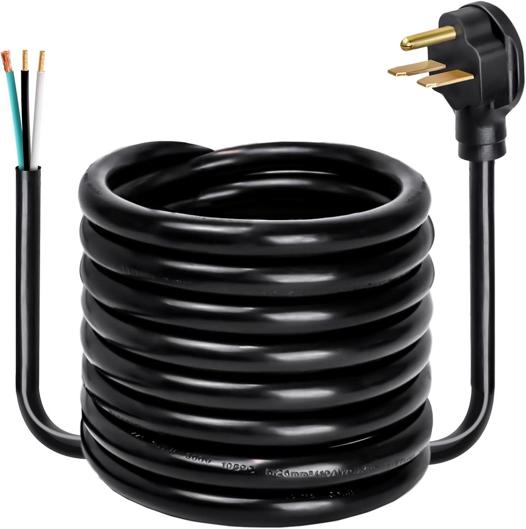 15FT 10 AWG 3 Prong Replacement Power Cord with N6-30P Plug, Heavy Duty 30AMP 250V Extension Cable with Pigtail Open Wiring End - Suitable for TEMPWARE 5000W Electric Garage Heater