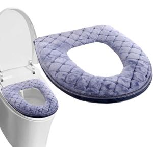 Toilet Seat Cover Toilet Seat Cover Washable Thickened Velvet Toilet Seat Covers - Reusable Zipper Envelope Design for Autun Seasons