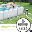 2 x Filter Pump Hose Connector, Kardeep T Joint Pool Hose Connector 1.5 to 1.5, Hose Connector Coupling for Pool Hose Adapter and Filter Pumps - 3 Interfaces