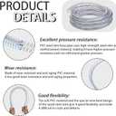 Frienda Heavy Duty Steel Wire Flexible Tubing with Fasteners PVC High Pressure Oil Drain Hose Tube Clear Wire Reinforced for Pond Marine Bilge Pump Garden Pool Vacuum Suction Hose(10 Ft, 3/4 Inch Id)