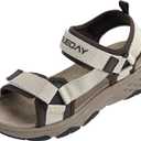 Queday Womens Mens Sport Sandals Outdoor Hiking Sandals with Arch Support Comfortable Athletic Beach Sandals for Travel Walking Trekking Camping (10 Women/8.5 Men, Beige - Wb)