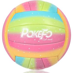 PQKEFO Volleyball, Soft Indoor Outdoor Volleyballs for Kids/ Youth/ Adults/ Elders Gym Beach Games Play and Training（ Official Size 5）