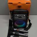 Karaoke Machine, Portable Bluetooth Speaker with 2 Wireless Microphones for Adults & Kids with Lights, Karaoke Microphone with PA System Supports USB/TF/REC/FM/AUX for Home Party Home System Packages