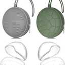 Smlpuame 4 Pack Pacifier Holder Case Set,2 Silicone Portable Pacifier Cover Pouch Bag for Diaper Bags Baby Carriage with 2 Transparent Pacifier Storage Container Box,Easy to Clean,(Green & Grey)