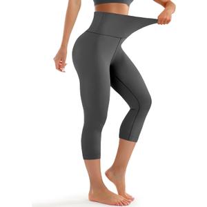 Laite Hebe Biker Shorts Women High Waisted Tummy Control- 5"/8"/Capri, Ultra-Comfort for Workouts, Yoga & Daily Wear (Gray)