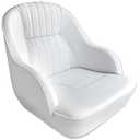 Leader Accessories Pontoon Captains Bucket Seat Boat Seat (White/White piping)