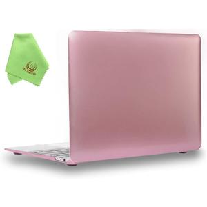 UESWILL Luxury Gold Metallic Coated Matte Hard Shell Case Cover Compatible with MacBook 12 inch with Retina Display (Model: A1534) + Microfibre Cleaning Cloth, Rose Gold