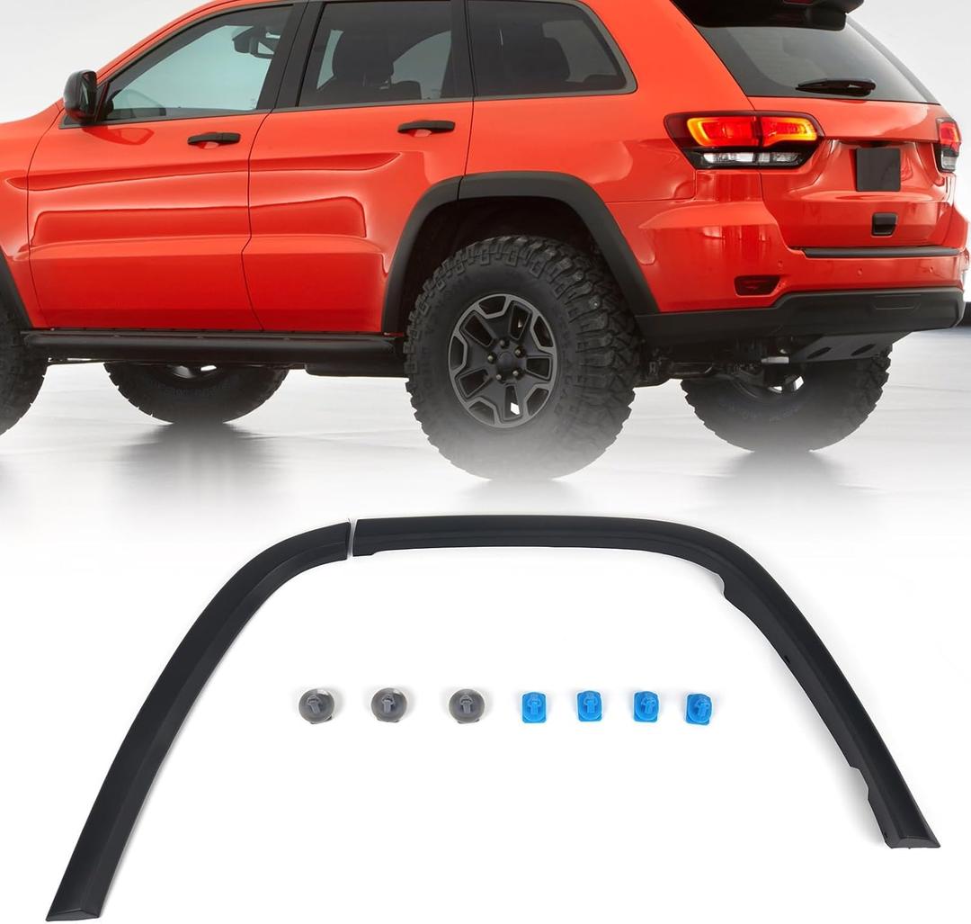 JOLONG Rear Left Fender Flare for Jeep Grand Cherokee 2011-2017 LH Wheel Arch Trim molding Textured Black Driver Side 1 pcs