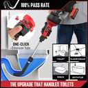 POPULO 17FT Auto Feed Drain Snake, Upgraded Toliet Auger for 3/4"-2" Pipe, Plumbing Hair Drain Clog Remover with Extension Tube for Toliet, Shower, Bathtub, Kitchen, Sink, 2025 PMDA-G2