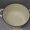 Mueller Cast Iron Dutch Oven Pot with Lid, 6 Quart Enameled, Dual Handles, Stainless Steel Knob, Stew & Induction Pot - For Braising, Roasting, Baking, Cast Iron Bread Pan with Lid, White (Oyster White)