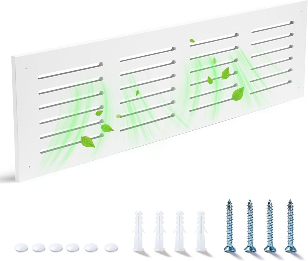 Return Air Grille Cover 32“ x 8.5”, Fits 28 x 5.5 Duct Opening, Durable PVC