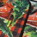 Christmas Decorations Indoor Christmas Kitchen Bathroom Door Mat Anti-Slip and Washable Winter Rubber Christmas Tree Door mat for Both Indoor and Outdoor use 16x28 and 16 * 48Inch (red)