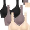 Gailife 3PACK Jelly Wireless Bras for Women No Underwire Support Smooth Bralettes for Women Everyday T Shirt Bra,XL