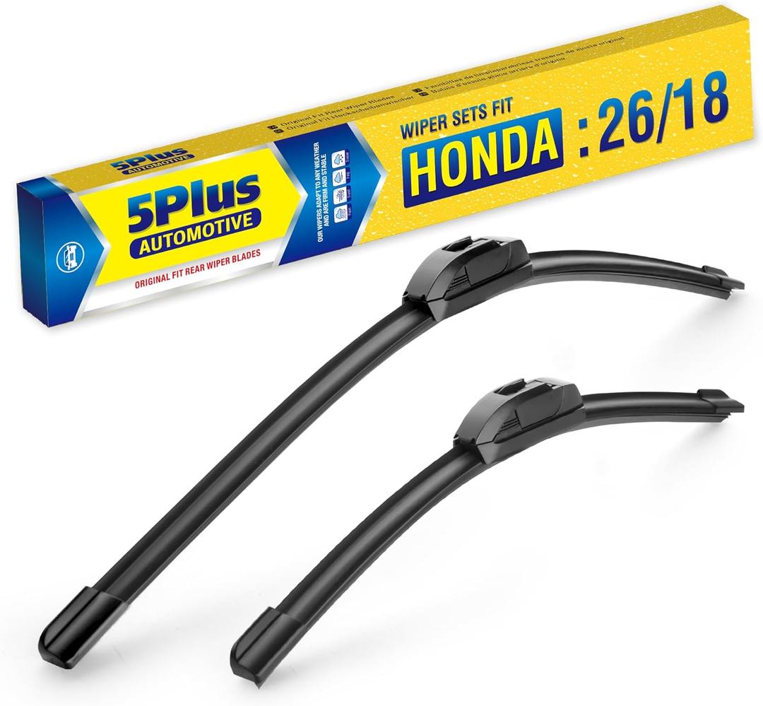Replacement For HONDA Civic 2021-2016 HR-V 2022-2016 Insight 2022-2019,2014-2010 Accord 2007-2003 + More (Pack of 2), OEM Quality 26 18 Windshield Wiper Blades26 18, J/U Hook Wiper Blades