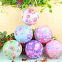 Panelee 12 Pcs Spring Party Decorations Butterfly Floral Paper Lanterns 8 Inches Hanging Round Pink Purple Flower Paper Lanterns for Summer Tea Party Baby Shower Wedding Bridal Ceiling Decor Supplies