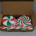 ElectricWise 6 Pack Christmas Lollipop Pathway Lights Outdoor with Bows, 22.8" 120 LED Peppermint Candy Cane Lights 8 Modes Timer Waterproof for Xmas Garden Yard Outsides Decoration (Green Red White)