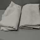 LANTIME Off White Privacy Window Curtains Small, Pinch Pleated Linen Fabric Window Curtains, 26" W x 45" L,2 Panels