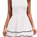 PRETTYGARDEN Women's 2026 Summer Sundresses Casual Elegant Sleeveless Flowy Tiered Ruffle A Line Mini Graduation Party Dress, White, Size S