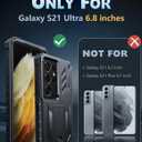 FNTCASE for Samsung Galaxy S21-Ultra Case: Military Grade Rugged Cell Phone Cover with Kickstand | Shockproof TPU Protection Bumper Matte Textured Design for Samsung S21 Ultra Cases 6.8 inches (Black)