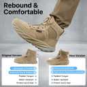 FREE SOLDIER Men's Durable Work Boots 6 Inches Lightweight Waterproof Hiking Boots Suede Leather Tactical Boots, 7.5 US