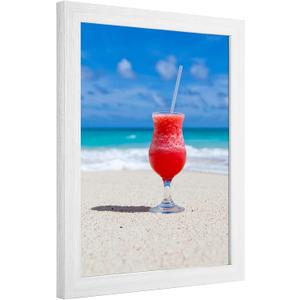 6x9 Picture Frame White, Rustic Natural 9x6in Photo/Portrait/Poster/Art Frame, Wall Hanging/Tabletop, Horizontal/Vertical Display Gallery Family Wedding Memorial Pic Frame Gift