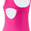 G Gradual Girl's One Piece Swimsuits Racerback Kids Bathing Suit Modest Swimwear for Girl Athletic Competition 7-16Y(Rose Pink,16Y)