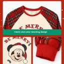 Disney Family Matching Sweatshirt Stitch Mickey Spiderman Print Long Sleeve Winter Christmas Mom Dad Kids Loose Fit Red (XXL)