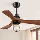 36Inch Ceiling Fans with Lights and Remote Control Farmhouse Flush Mount Ceiling Fan with 6-Speeds,Low Profile Ceiling Fans with Quiet Reversible DC Motor for Patio Living Room Bedroom