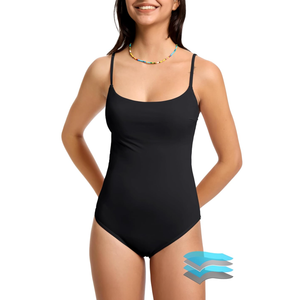 Beautikini Period Swimwear One Piece Leakproof Swimsuit Menstrual Tummy Control Bathing Suit for Teens Girls and Women, M