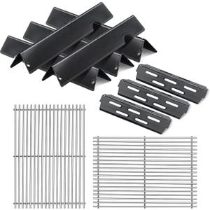 66095 Grill Grates with 66032 Flavorizer Bars for Weber Genesis 2 grill parts 300 Genesis II LX 300 Series ,Heat Deflector And Cooking Grids Replacement Parts For Weber Genesis ii E-310 E-315 S-335