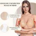 2 x Invisible Strapless Bras for Women, Adhesive Sticky Push Up Silicone Backless Bra for Dresses, Seamless Nude Design with Nipple Covers
