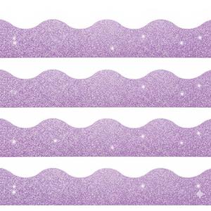 FOBSME 100 Feet Bulletin Board Border Glitter Shine Scalloped Borders Trim Glitter Bulletin Board Strips Decorative Classroom Poster Borders for Xmas Christmas Classroom School Office Decor, Blue