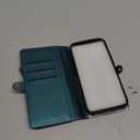 Defencase for iPhone 17 Pro Magnetic Wallet Case Compatible with Magsafe with RFID Blocking Zipper & Card Holder for Women Men PU Leather Strap Detachable Case for iPhone 17 Pro (6.3 inch), Blue Green