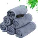 Wash Cloths 6 Pack, Reusable Makeup Remover Cloths, Super Soft and Gentle Face Towel for Sensitive Skin, 10x10 inch Small Face Washcloths, Easy to Rinse Quick Dry Slate Blue Facial Cleansing Cloths