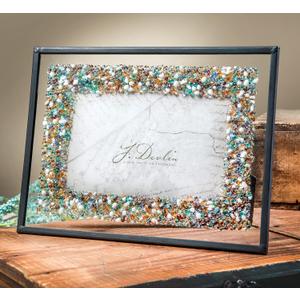 4x6 Picture Frame Colorful Fused Stained Glass Tabletop Photo Display Easel Back Pic 456-46HV