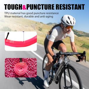 Ridenow 1-Pack Bike Inner Tube for 700/18C-28C, 700/18C-32C,700/28C-38C with 45/65/85 mm Metal &TPU Presta Valves for Road Bikes, Super Light Puncture Resistant (Include Patch Repair Kits)