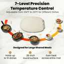 Food Warming Mat, 28 Round Extra Large Electric Food Warmer, Buffet Warming Tray for Family Meals, Parties & Gatherings, 7 Heat Levels, Timer, Child Lock