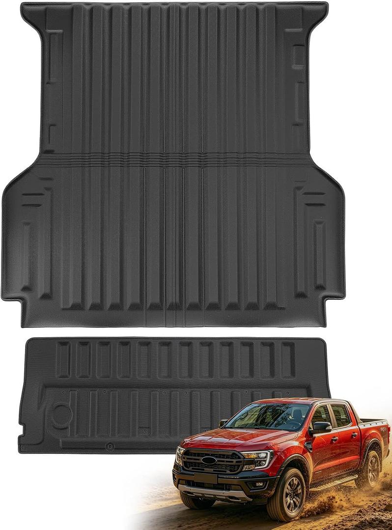 Truck Bed Mat &Tailgate Liner for Ford Ranger 2024-2026 (5FT, 59.6'')