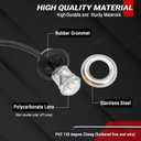 TMH (Pack of 20) 3/4 Inch Mount Clear Lens RED LED + Stainless Ring Cover Grommet Clearance Button Marker lights Side LED marker Indicator Turn Signal for trailer Truck RV Car Bus Van