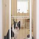 No Pawblems 55" Extra Tall Pet Gate for Cat/Dog, 29-40" Wide Auto Close Tall Dog Gate, 1.37" Ultra Narrow Spacing, NO Drilling Pressure Mounted for Doorways/Hallways, White