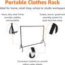 Amazon Basics Heavy Duty Portable Rolling Garment Rack, Hanging Clothes Organizer Rail for Display and Storage, Easy to Assemble, 72 x 60 inches, Black