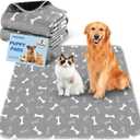 Washable Pee Pads for Dogs, 2 Pack Large 36"x41" Fast Absorbent Reusable Puppy Pads , 100% Waterproof Non Slip and Leak-Proof Whelping Pads Potty Training Pads for Crate, Playpen, Bed, Sofa (Gray)