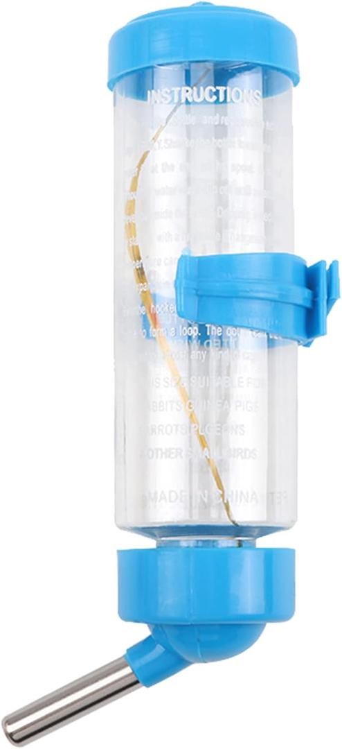Clear Water Bottle Small Animals Water Bottle Dispenser for Small Pet Ferret Hamster Water Feed Hamster Drinker (blue-125ml)
