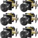 Euvovito 6 Pack Matte Black Privacy Door Knobs Interior, Sleek Reversible Black Interior Door Knobs, Heavy Duty Indoor Door Knobs for Bedroom/Bathroom