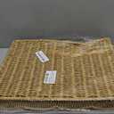 Serving Tray with Scalloped Edge, Rectangular Wicker Tray with Handles, Ideal for Breakfast or Meals in Bed and on Sofa, Decorative Coffee Table Tray to Enhance Dining (Beige)