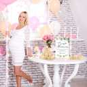 97 Pcs Baby Shower Games Sign Kit,Including Decorate a Block Game Sign 72 DIY Blank Wooden Block 24 Painting Pen to Draw Your Idea for Baby Shower Game Gender Reveal Party