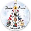8 x Guitar Ornament for Christmas Tree 2025 - Unique Rock Guitar Player Gifts for Music Decorations, Ceramic Guitars Ornaments for Christmas Tree Decorations, Xmas Music Lovers Gifts for Men Women Bestie