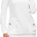 levaca Womens Long Sleeve Oversizes Pullover Side Loose Fall Casual Split Tunic Tops M